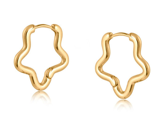 Big Metal London | Soraya Organic Squiggle Shape Hoop Earrings | Gold