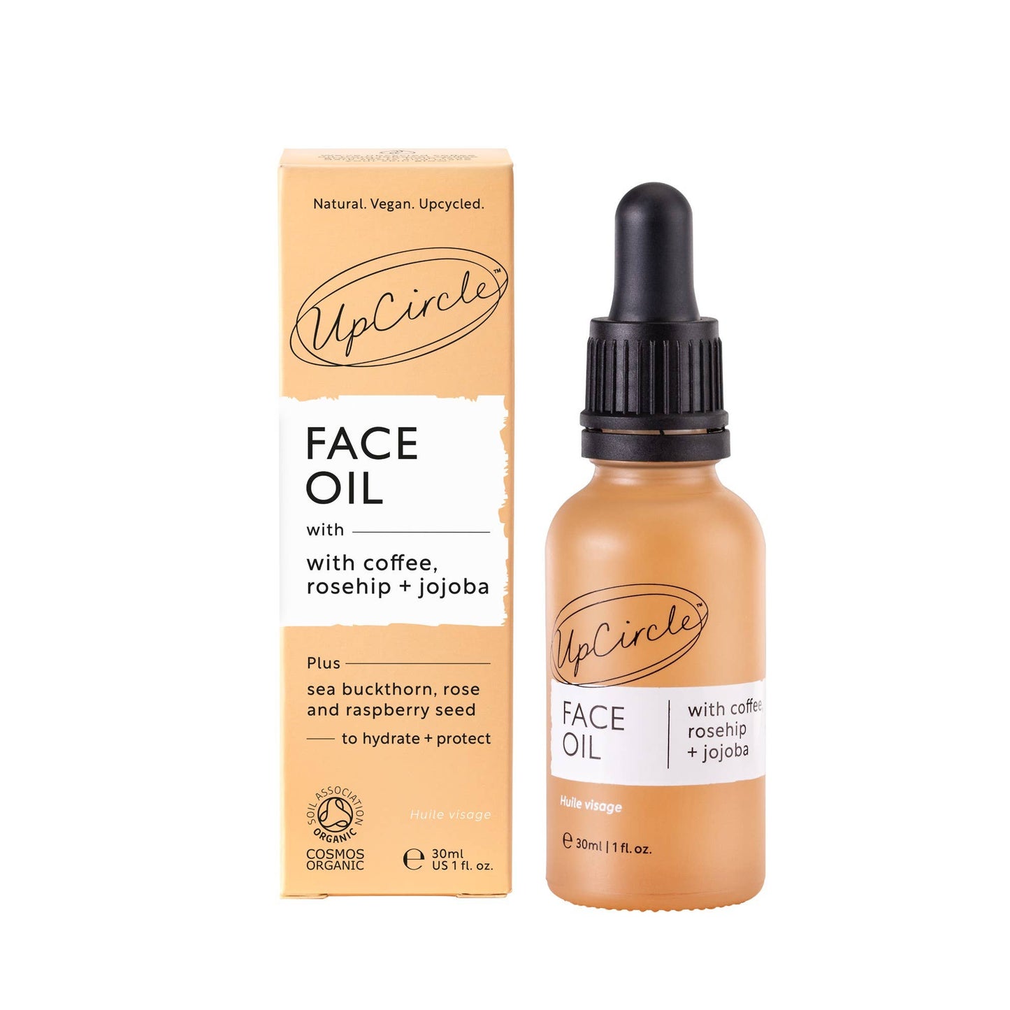 UpCircle | Face Oil | Collagen Boosting Vegan Organic Coffee + Rosehip | 10ml / Travel