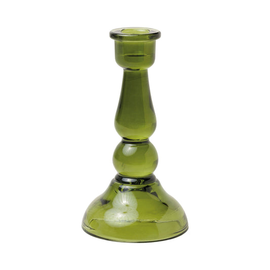 Designworks Collective | Paddywax | Tall Glass Taper Holder | Green