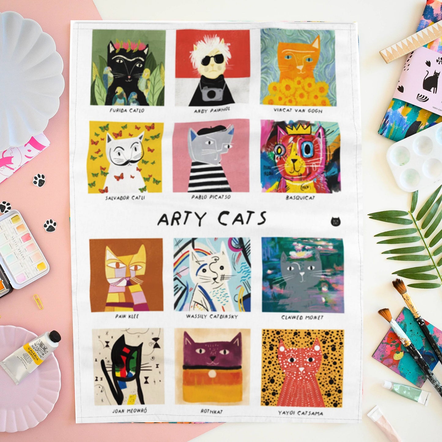 Niaski | Tea Towel | Arty Cats