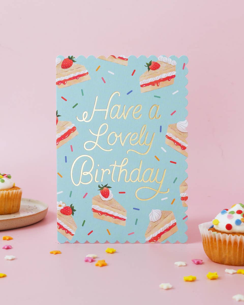 Greetings Card | Lovely Birthday Victoria Sponge Cake