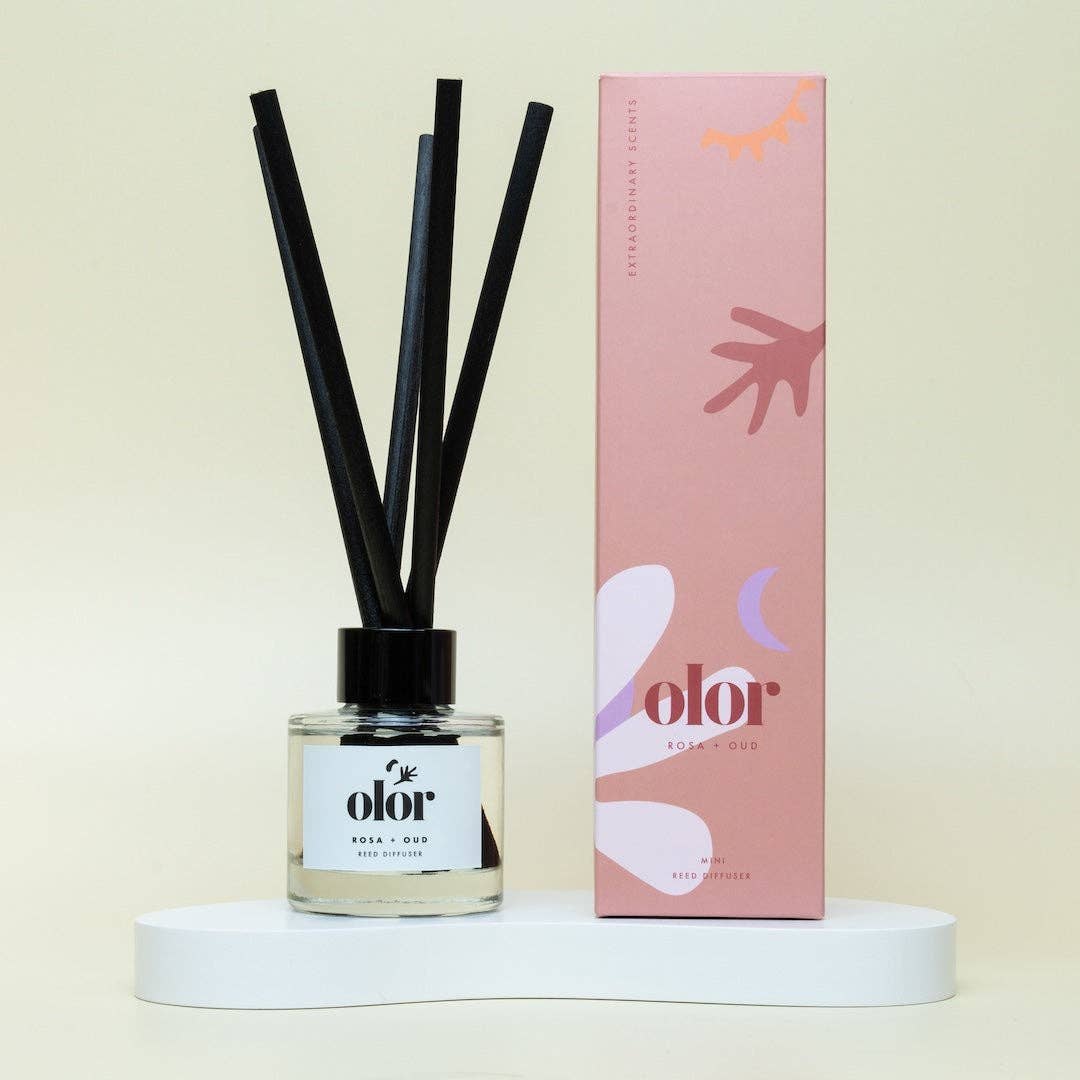 Olor | Mini Reed Diffuser | Rosa + Oud