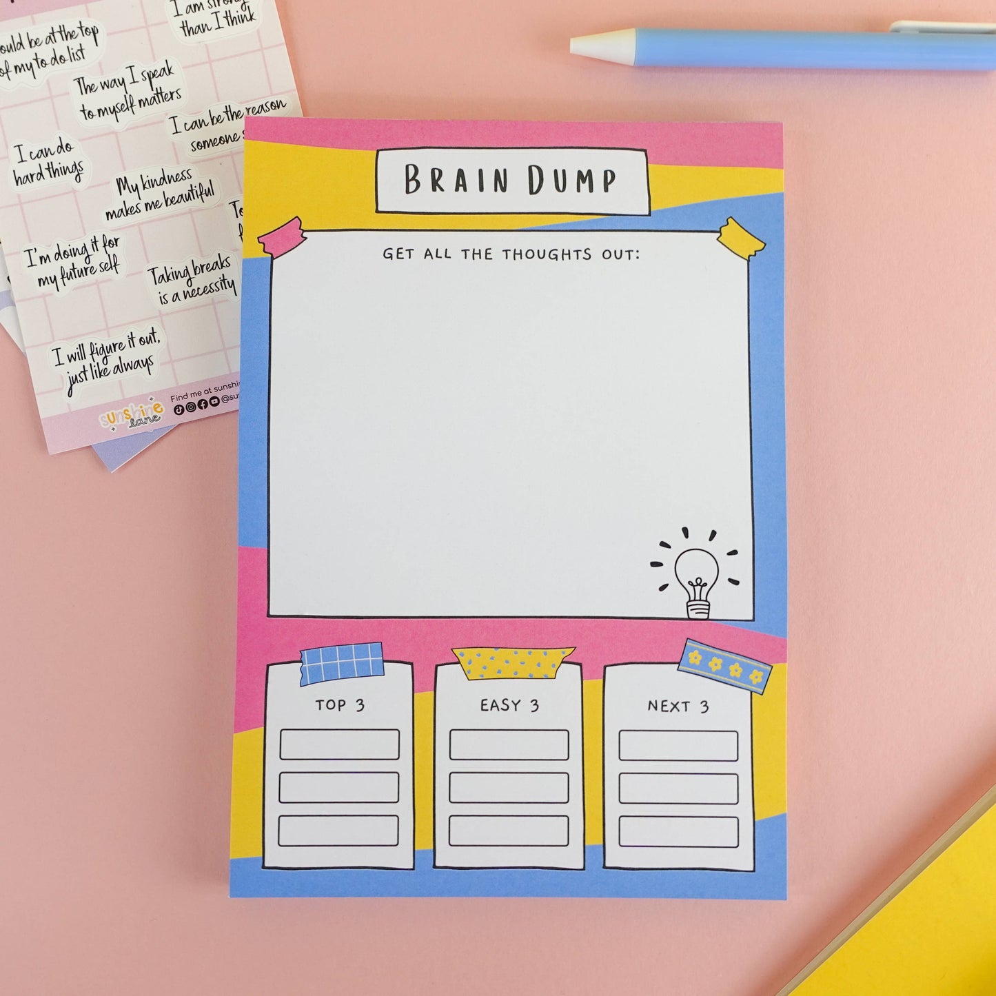 Sunshine Lane | A5 Brain Dump Notepad