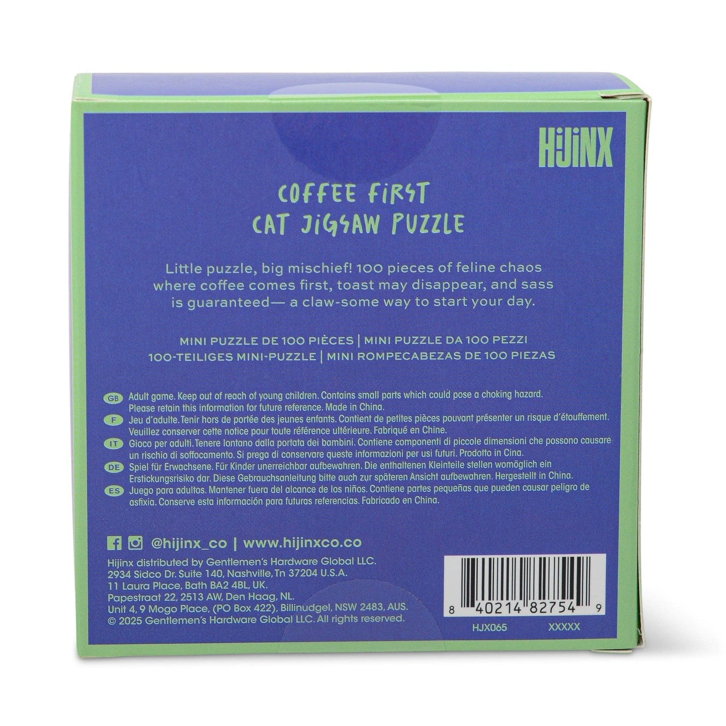 Designworks Collective | Hijinx Mini Puzzle (100pc) | Coffee First People Later