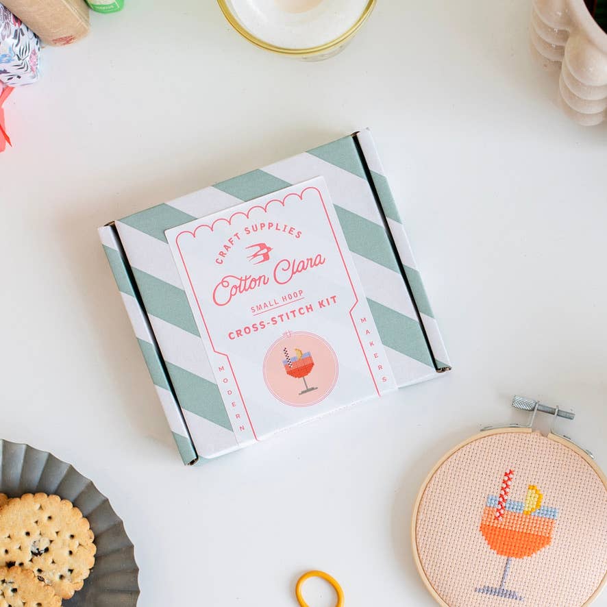 Cotton Clara | Aperol Cocktail | Cross Stitch Kit
