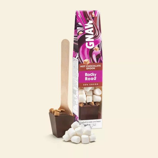 GNAW Chocolate | Hot Chocolate Spoon With Marshmallows | Rocky Road