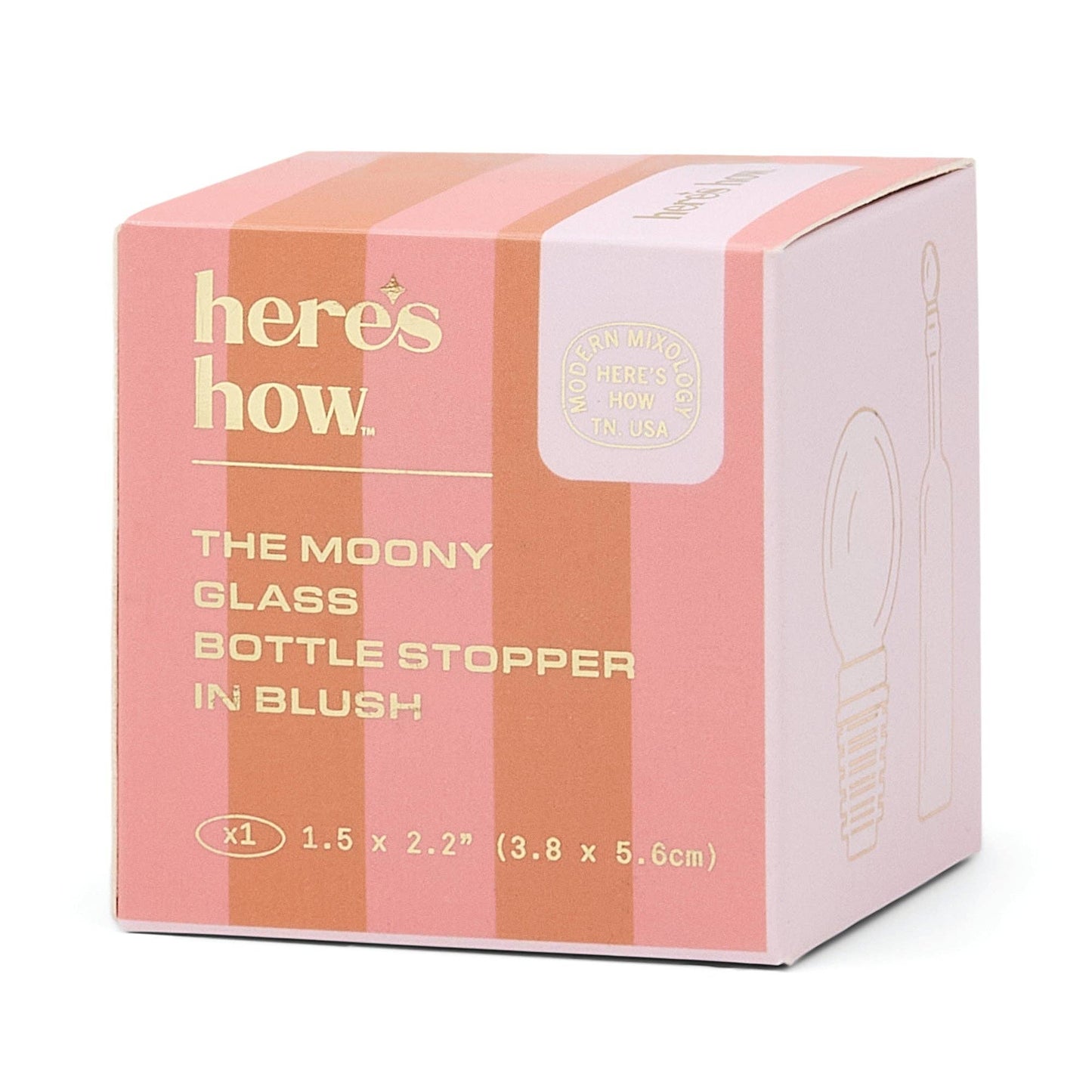 Designworks Collective | The Moony Glass Bottle Stopper | Blush