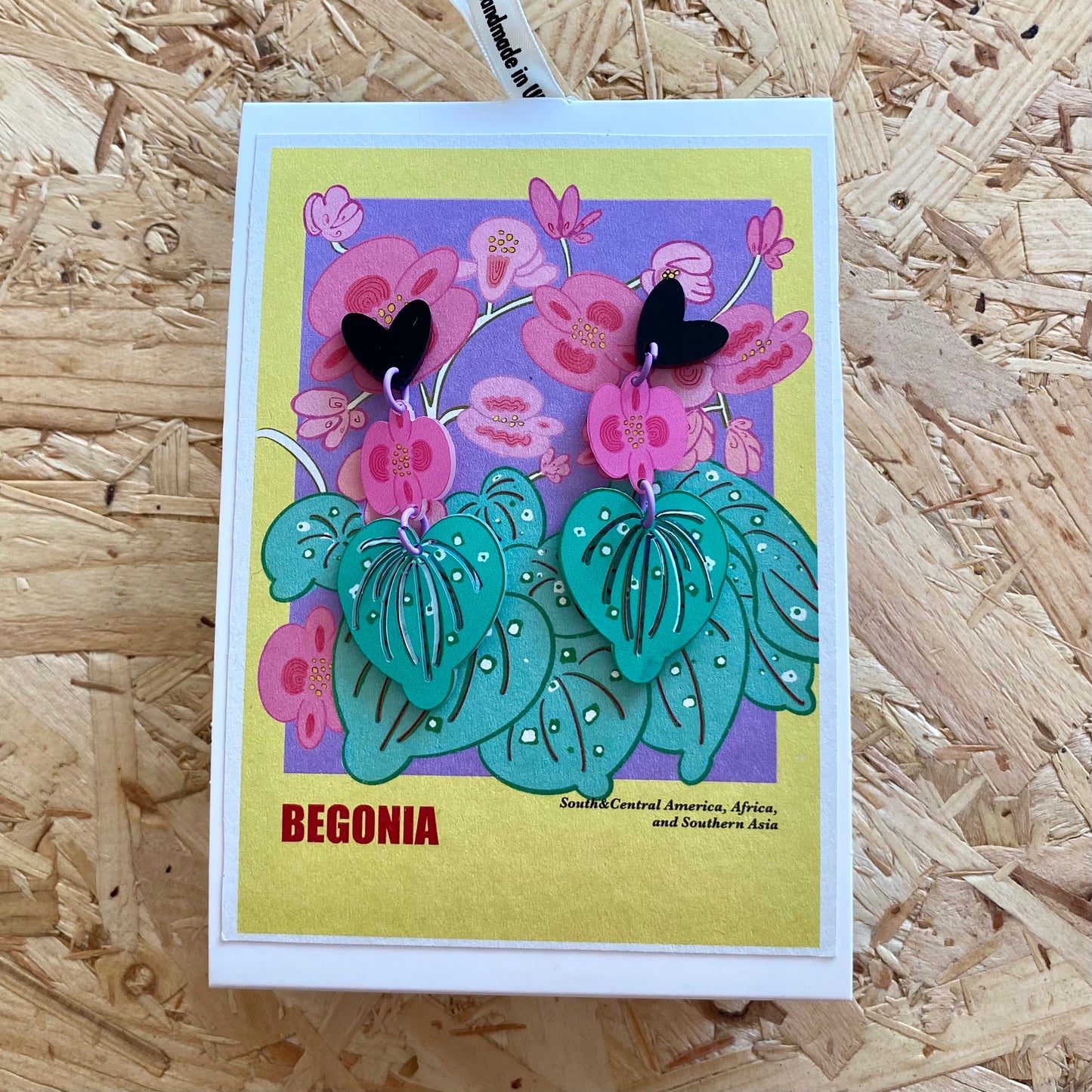 Westmount Art | Illustration Earrings | Begonia