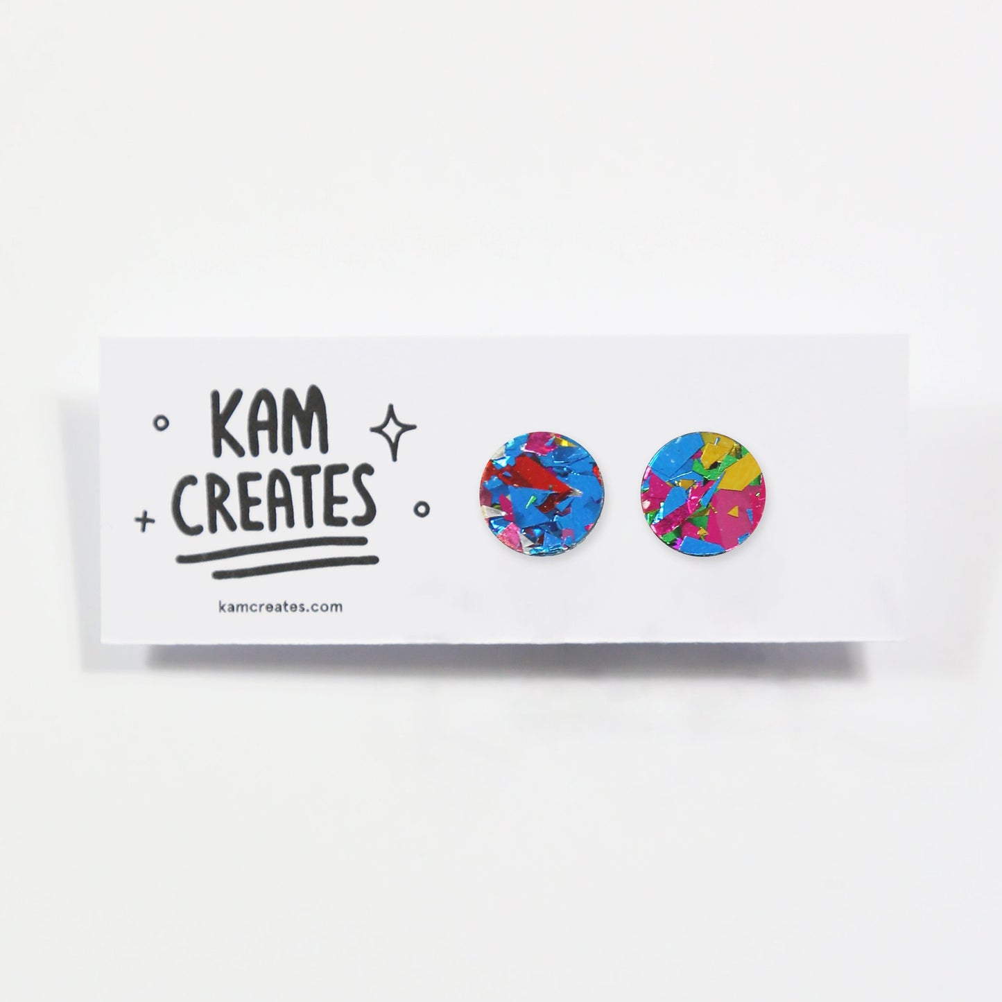 Kam Creates | Confetti Circle Studs | 6 colourways