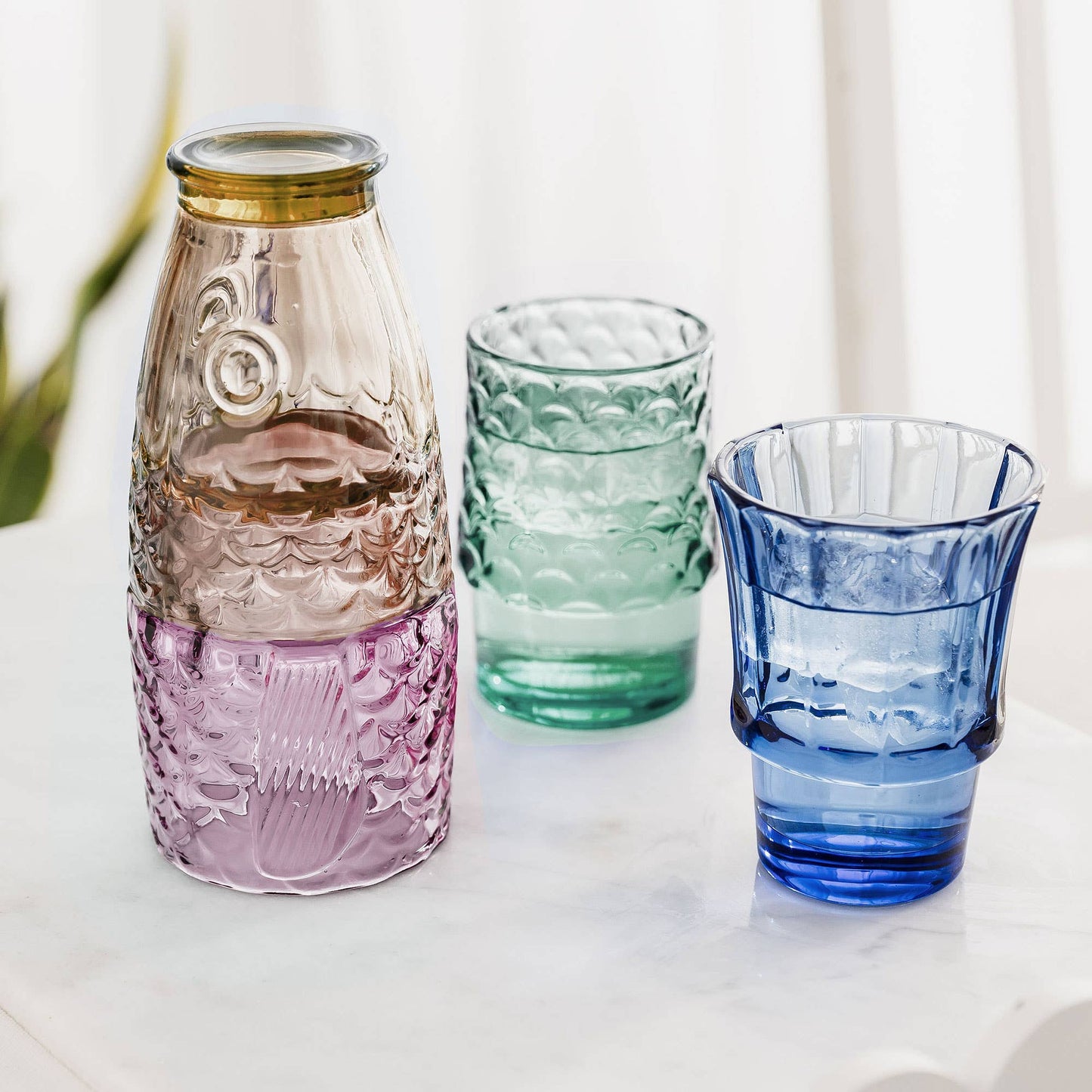 UBERSTAR | Rainbow Fish Stacking Drinking Glass | Set of 4