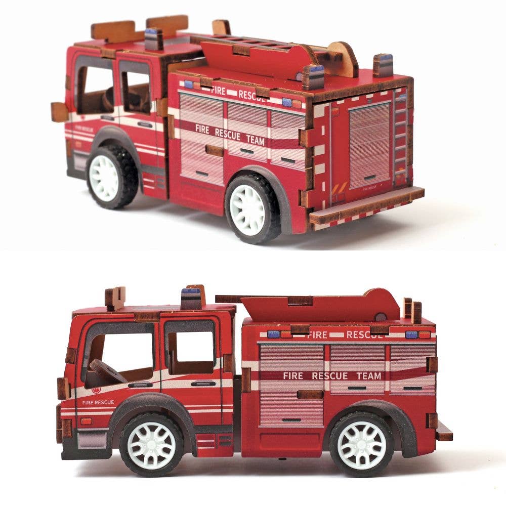 Graine Creative | Wooden 3D Model | Fire Truck