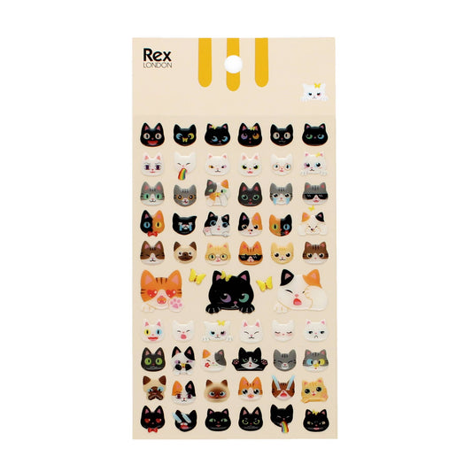 Rex | 3D Puffy Stickers | Quirky Cat Faces