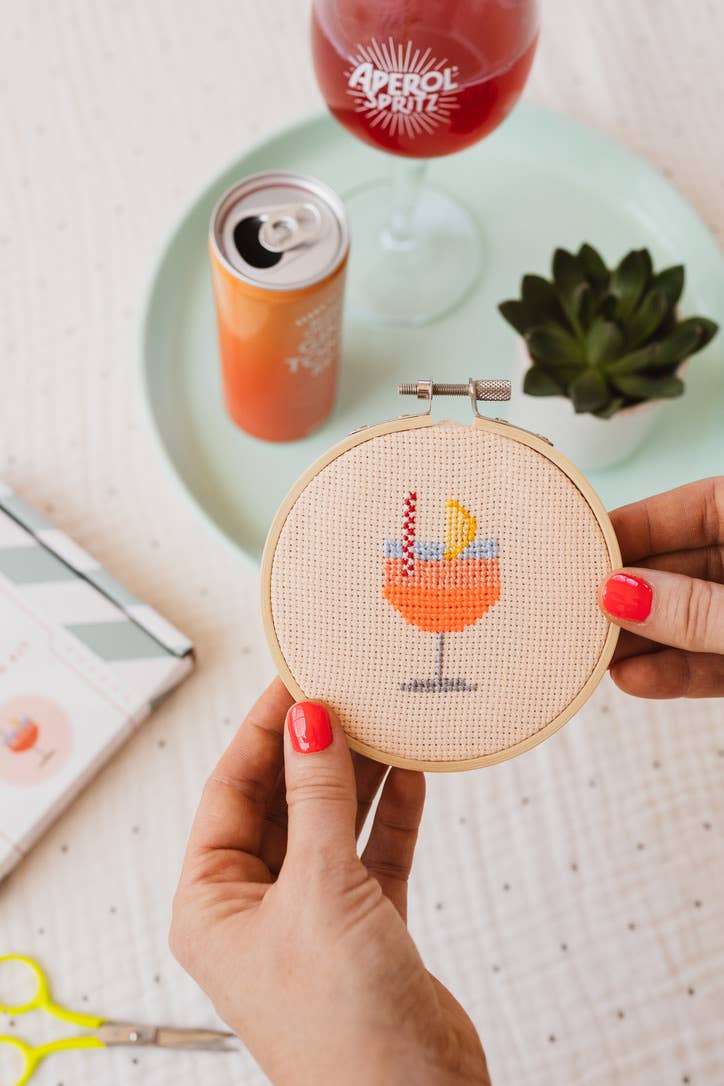 Cotton Clara | Aperol Cocktail | Cross Stitch Kit
