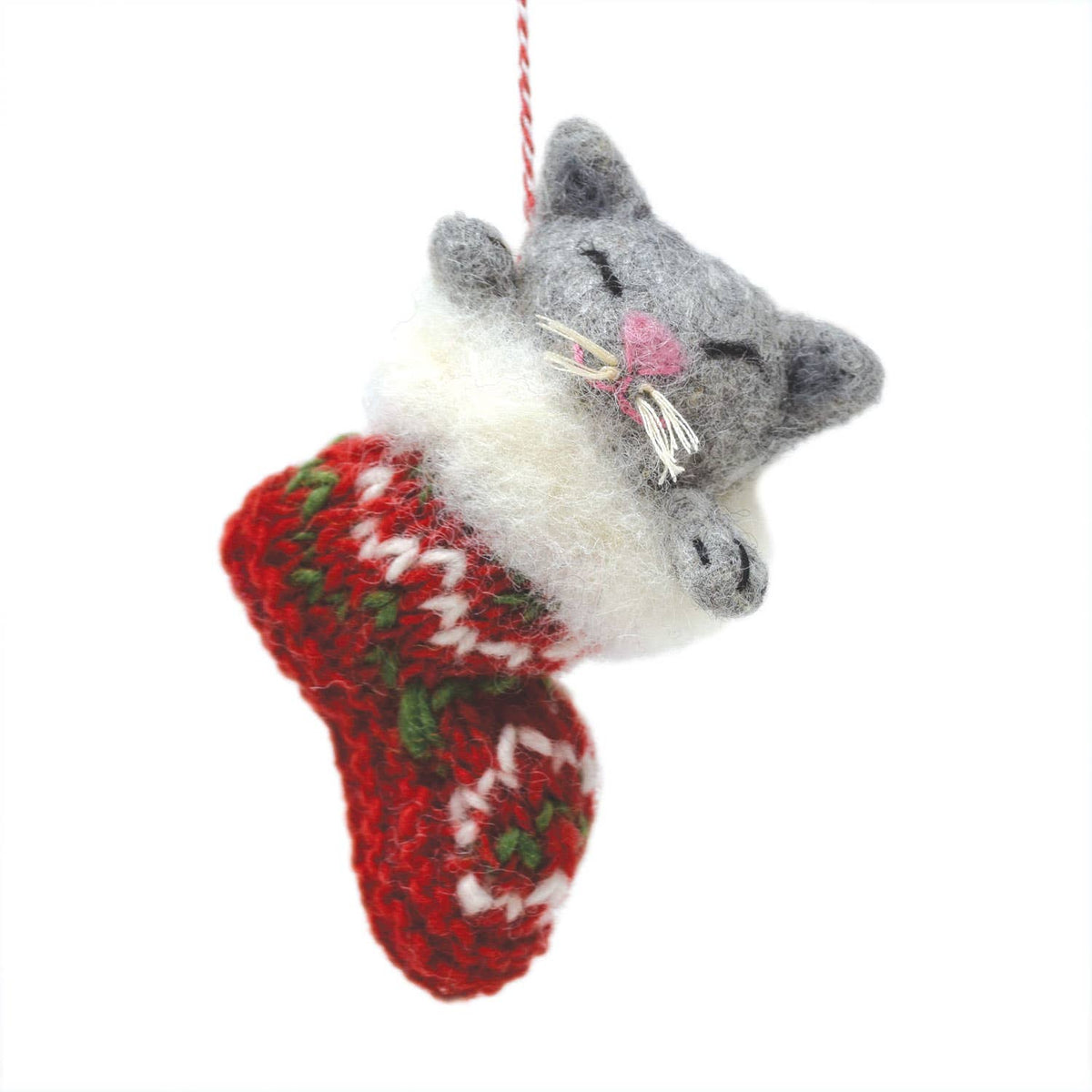 Black Yak | Cat In Stocking Christmas Decoration