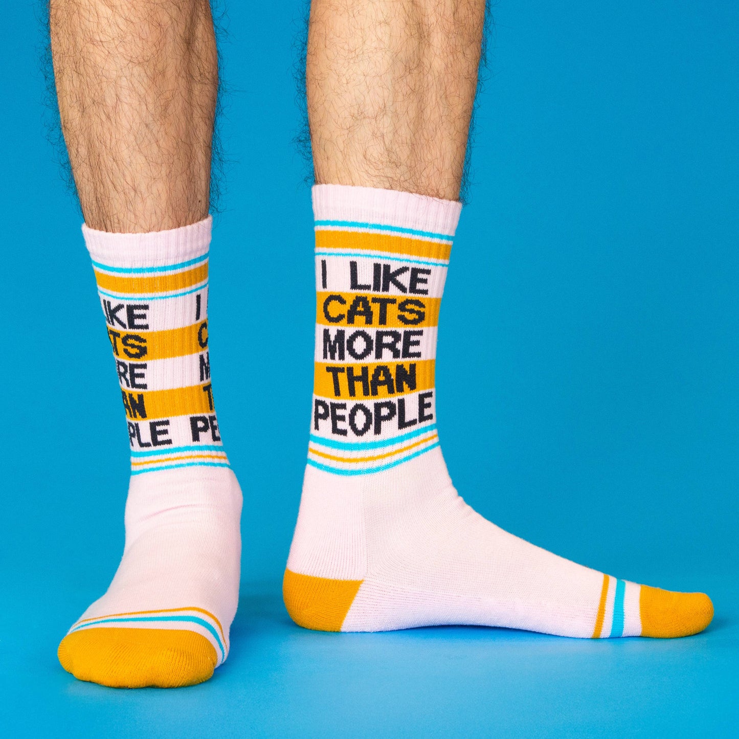 Gumball Poodle | Gym Crew Socks | I Like Cats More Than People