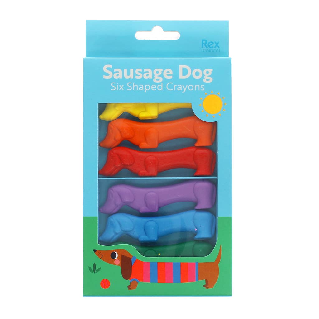 Rex |  Set of 6 Sausage Dog shaped crayons