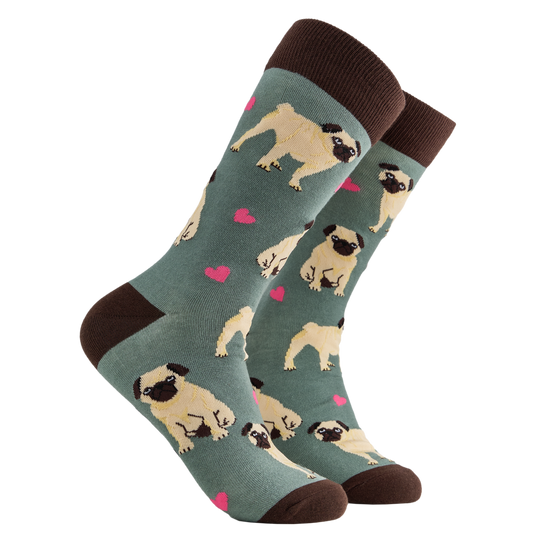 Socktopus | Pug Love Green | L UK 9-12