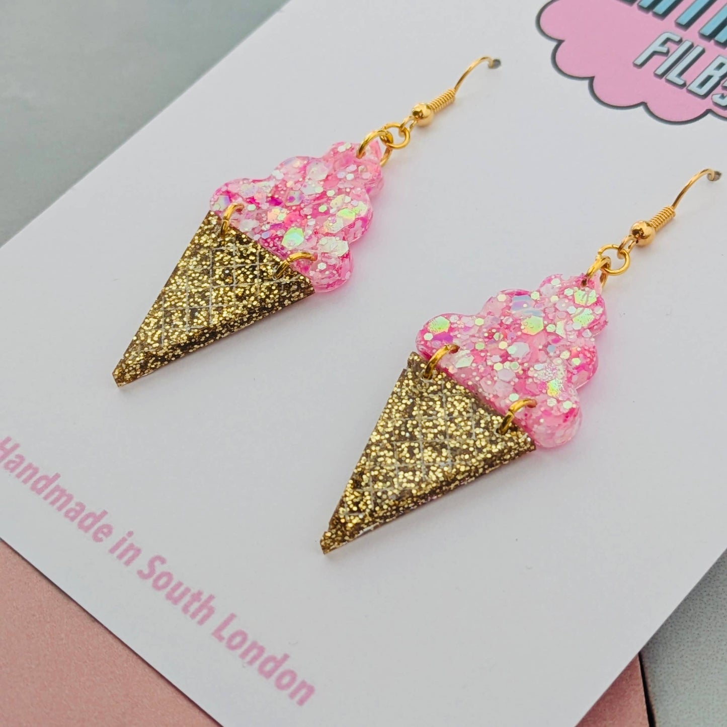 By Heather Filby | Glitzy Glitter Earrings | Ice Cream