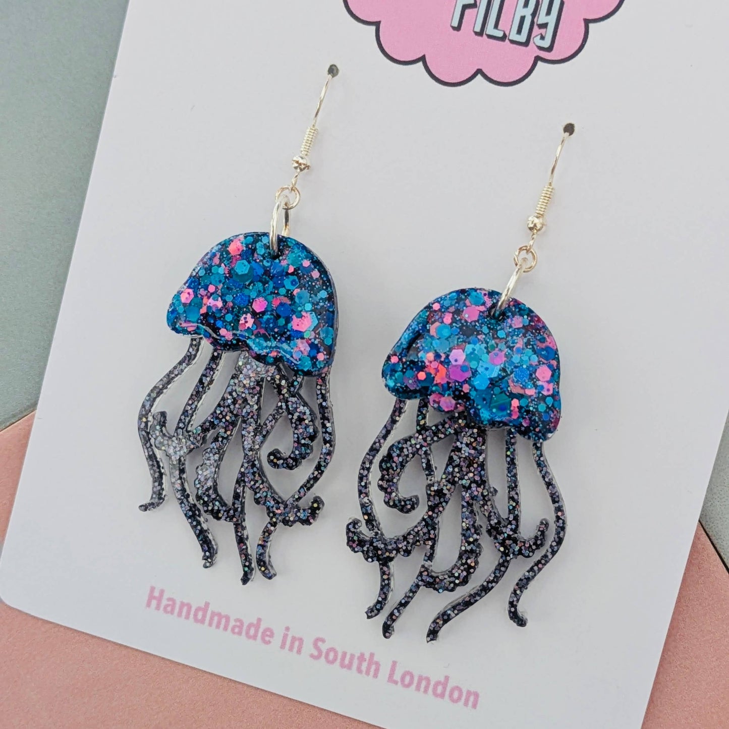 By Heather Filby | Glitzy Glitter Earrings | Jellyfish