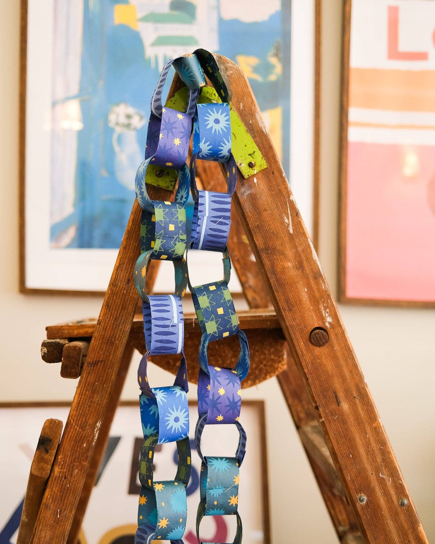 East End Press | Paper Chain Kit | Blue & Yellow