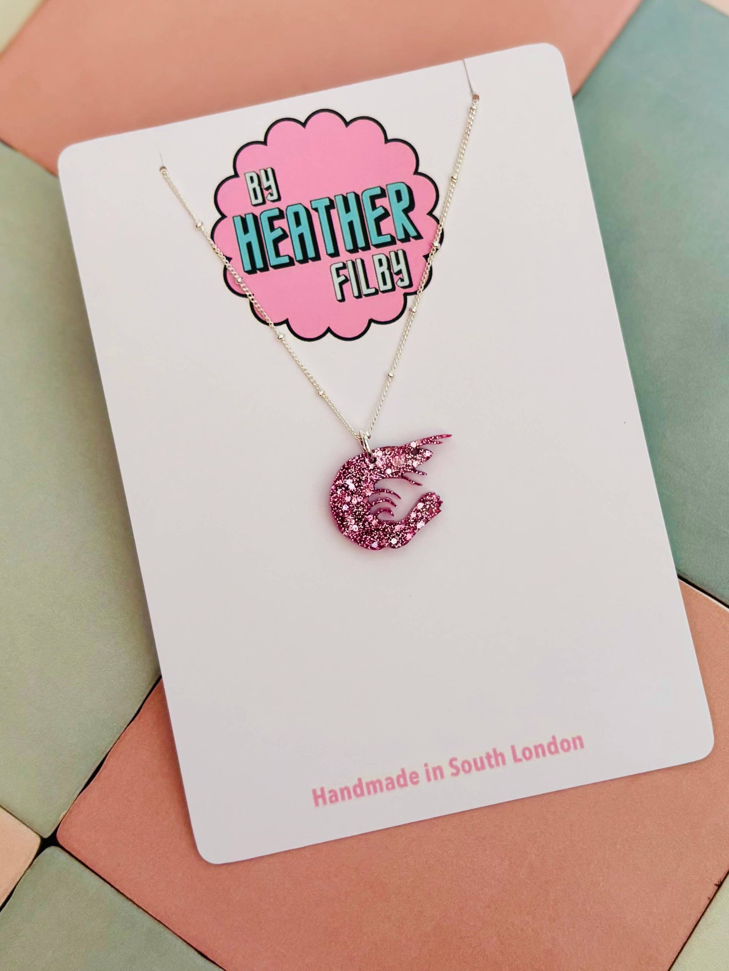 By Heather Filby | Glitter Charm Necklace | Shrimp