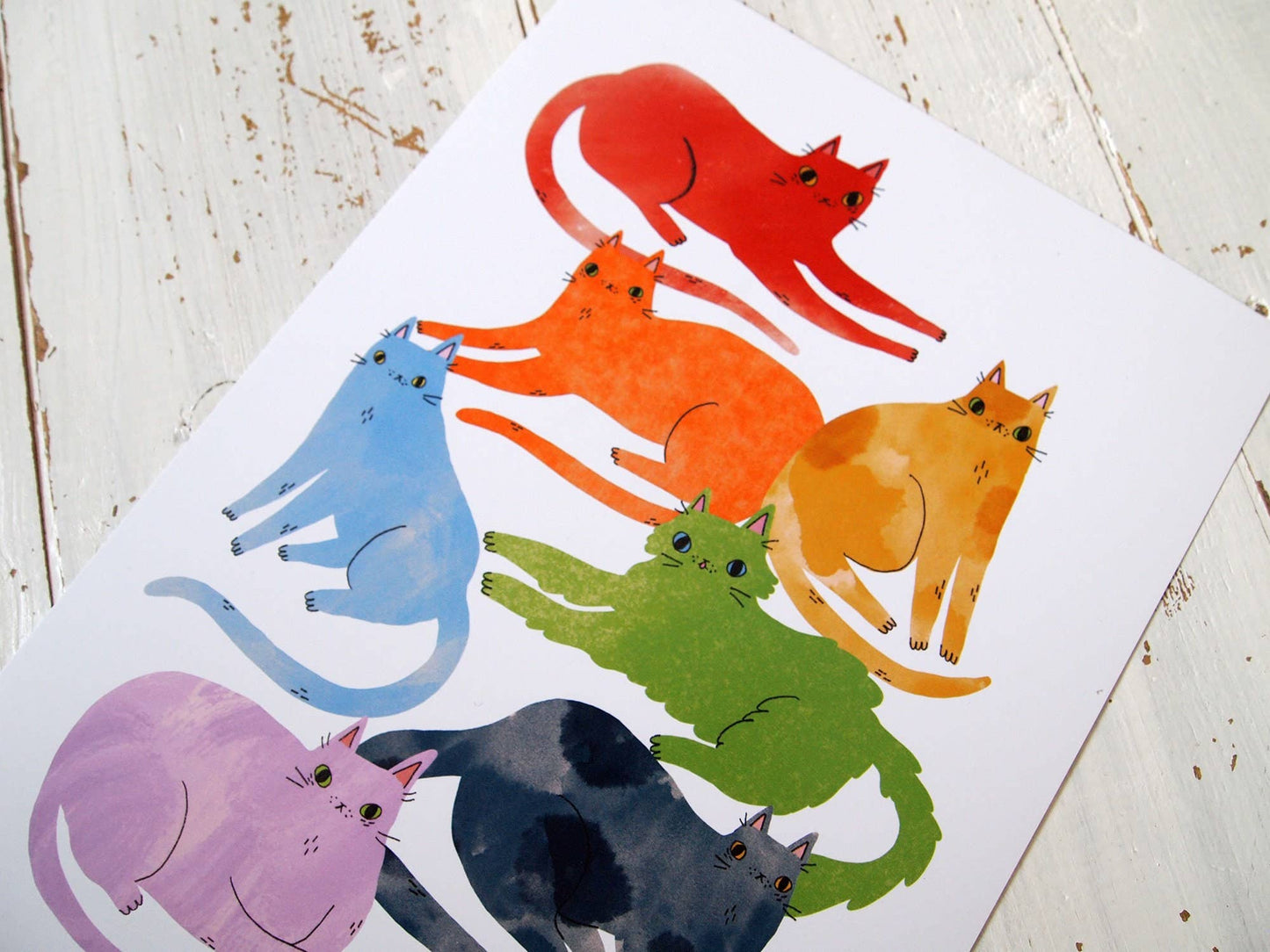I Like Cats | A4 Print | Rainbow Cats