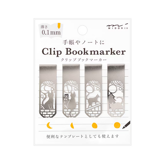 Midori | Clip Bookmarker | Cats & Moon Phases