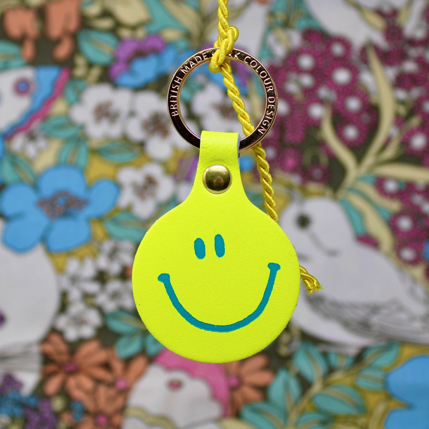 Ark | Feeling Lush Smilie Face Key Fob | Neon Yellow