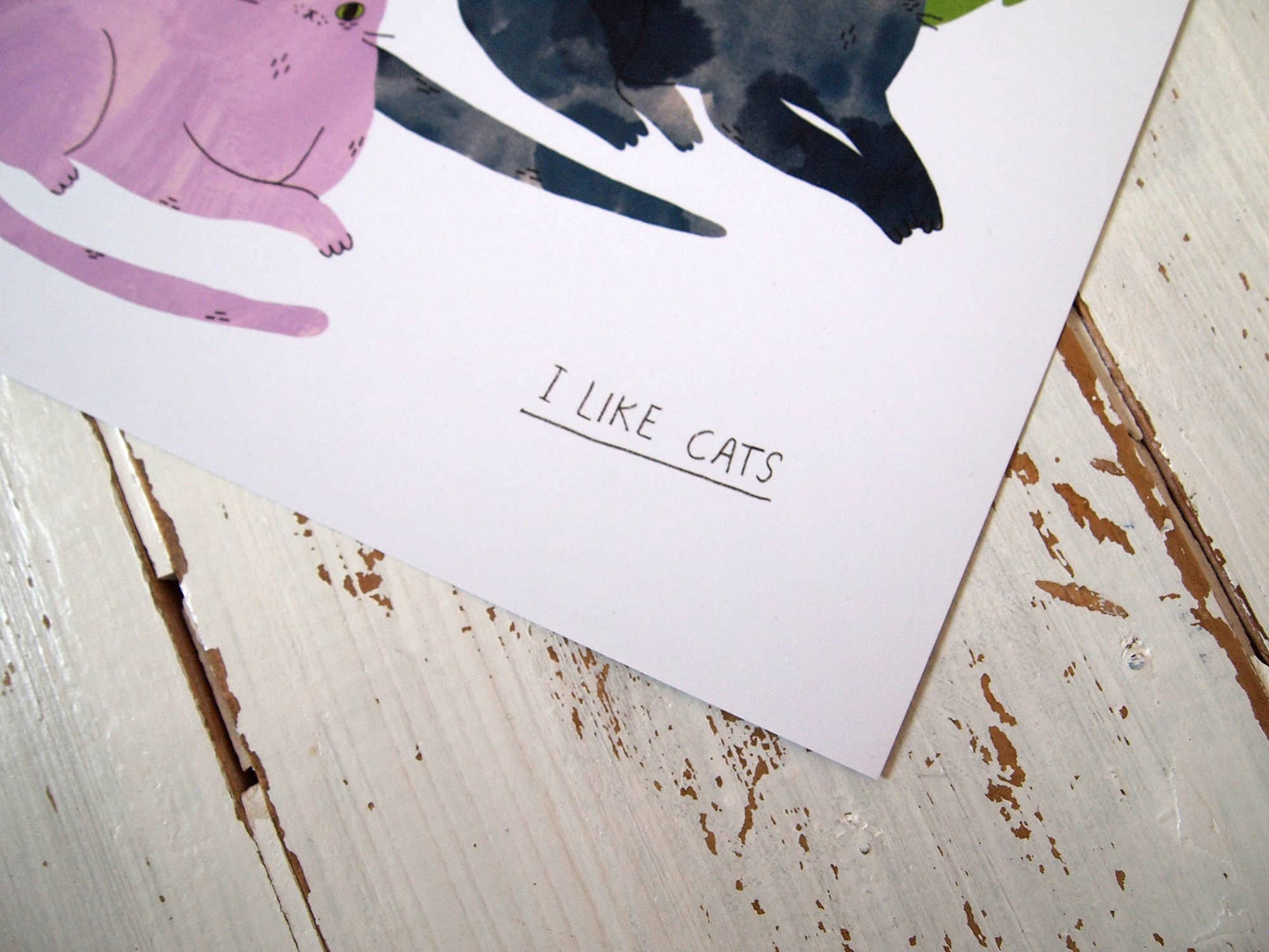 I Like Cats | A4 Print | Rainbow Cats