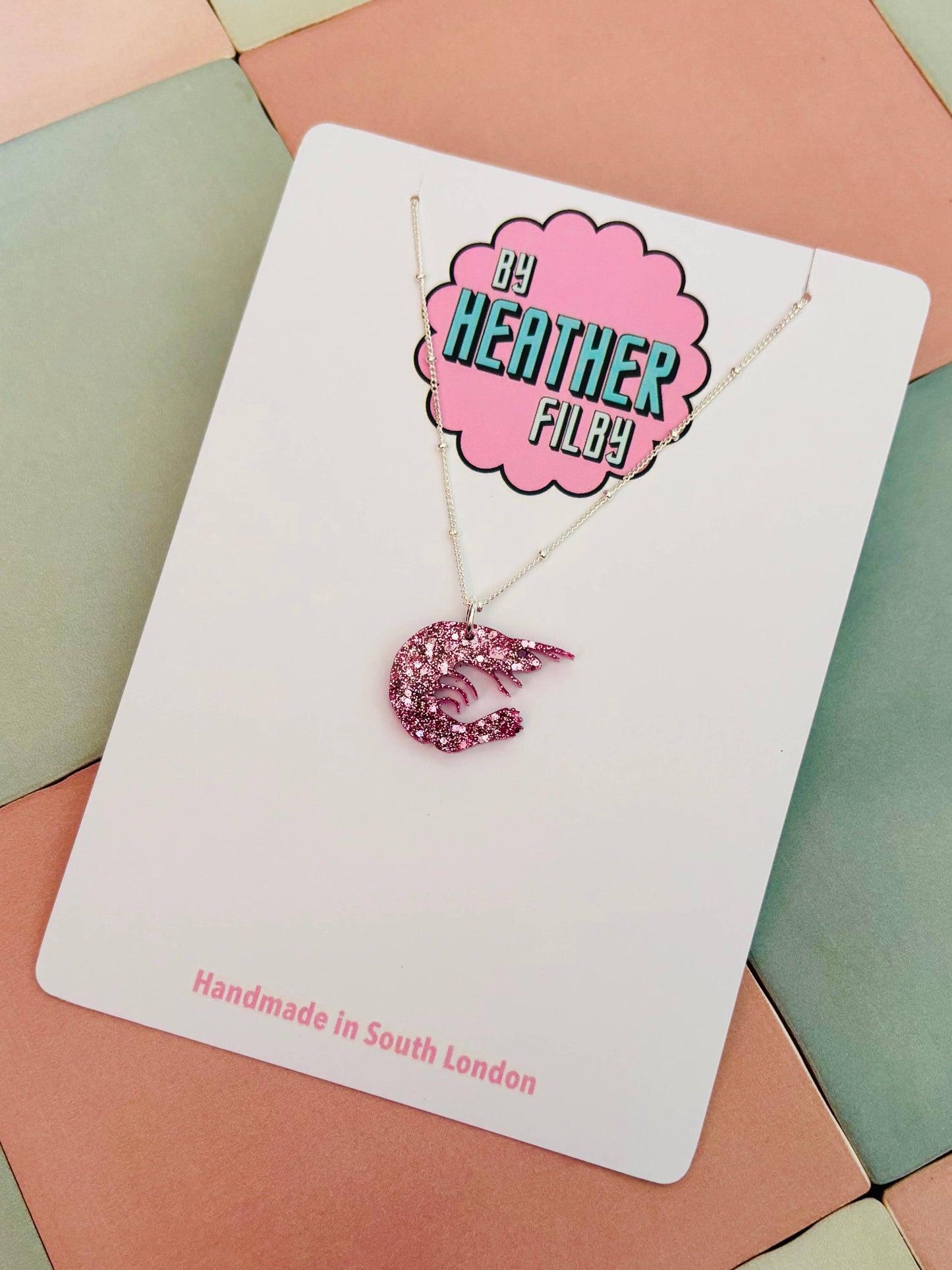 By Heather Filby | Glitter Charm Necklace | Shrimp