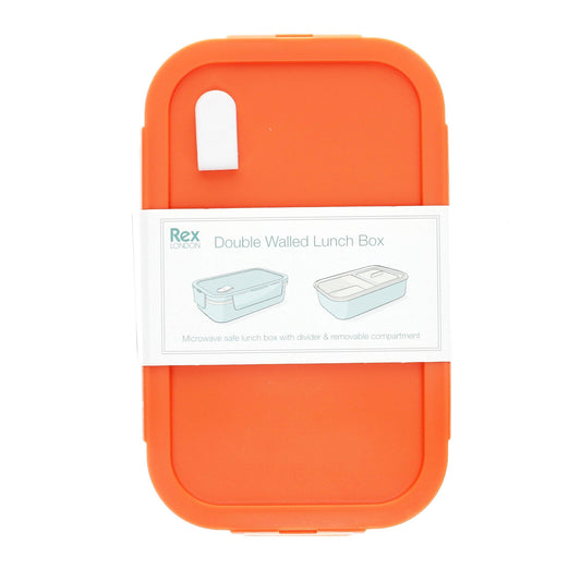 Rex | Double Wall Lunch Box With Divider | Orange