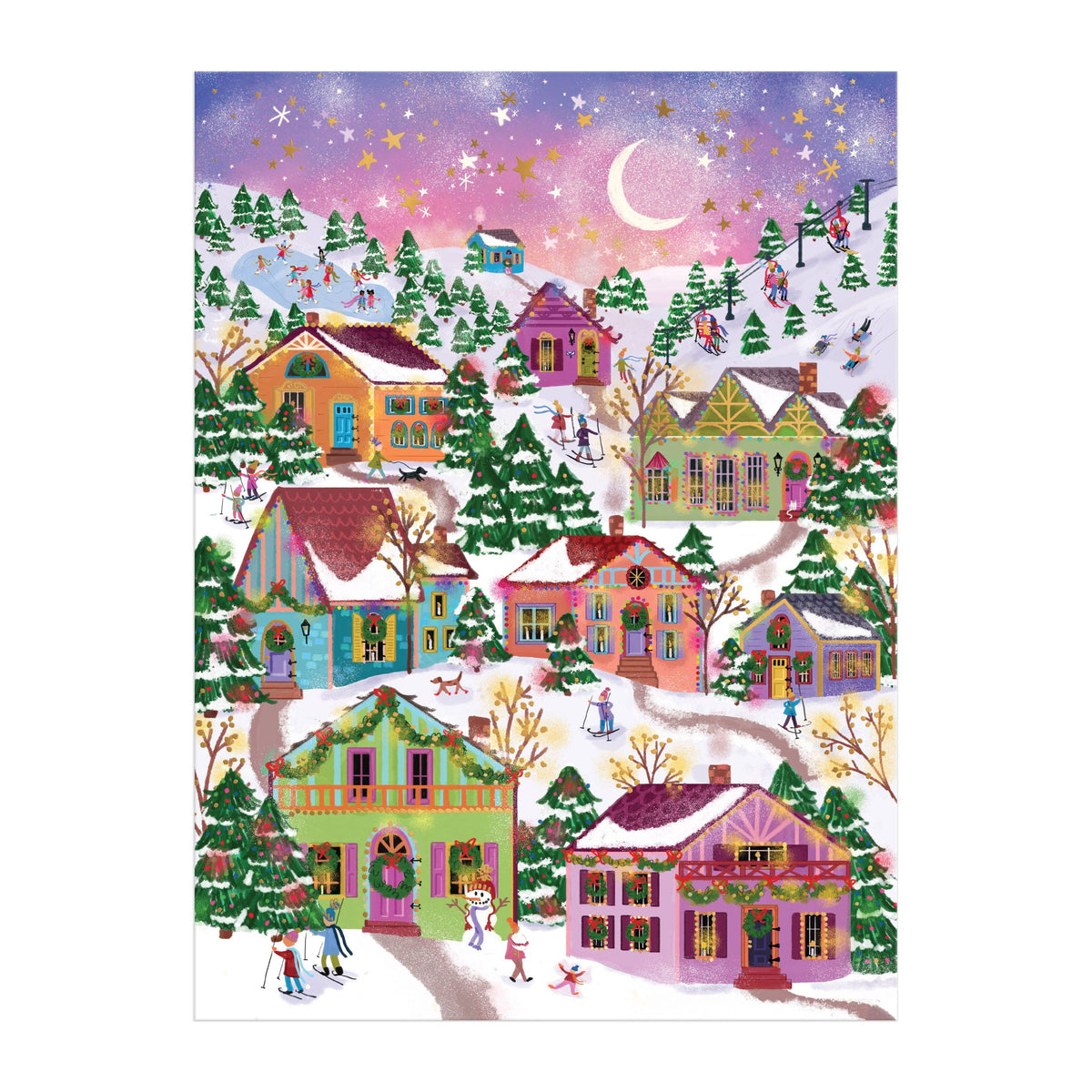 Jigsaw | 1000 Piece Foil Puzzle | Joy Laforme Snowcap Village