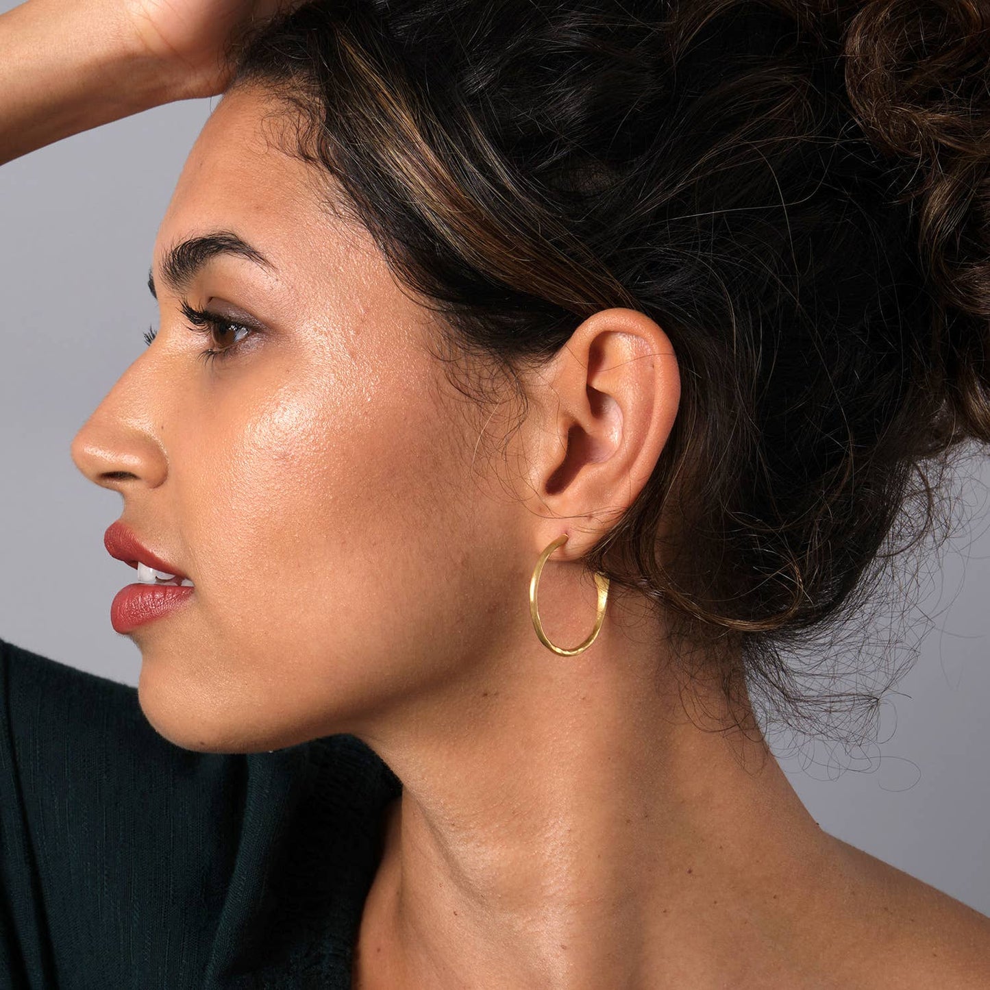 Just Trade | Plated Essentials Medium Hoops Gold