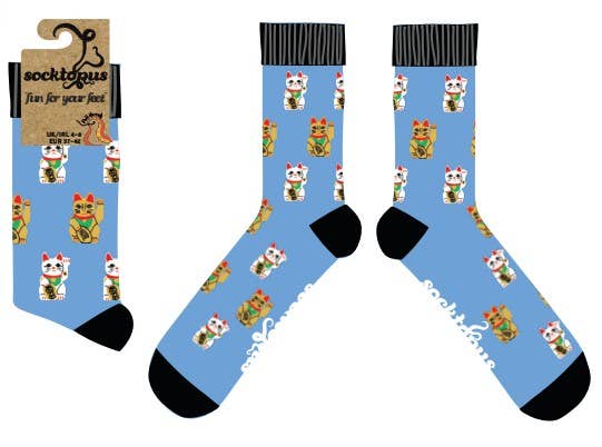 Socktopus | Lucky Cats | Blue | L UK 9-12