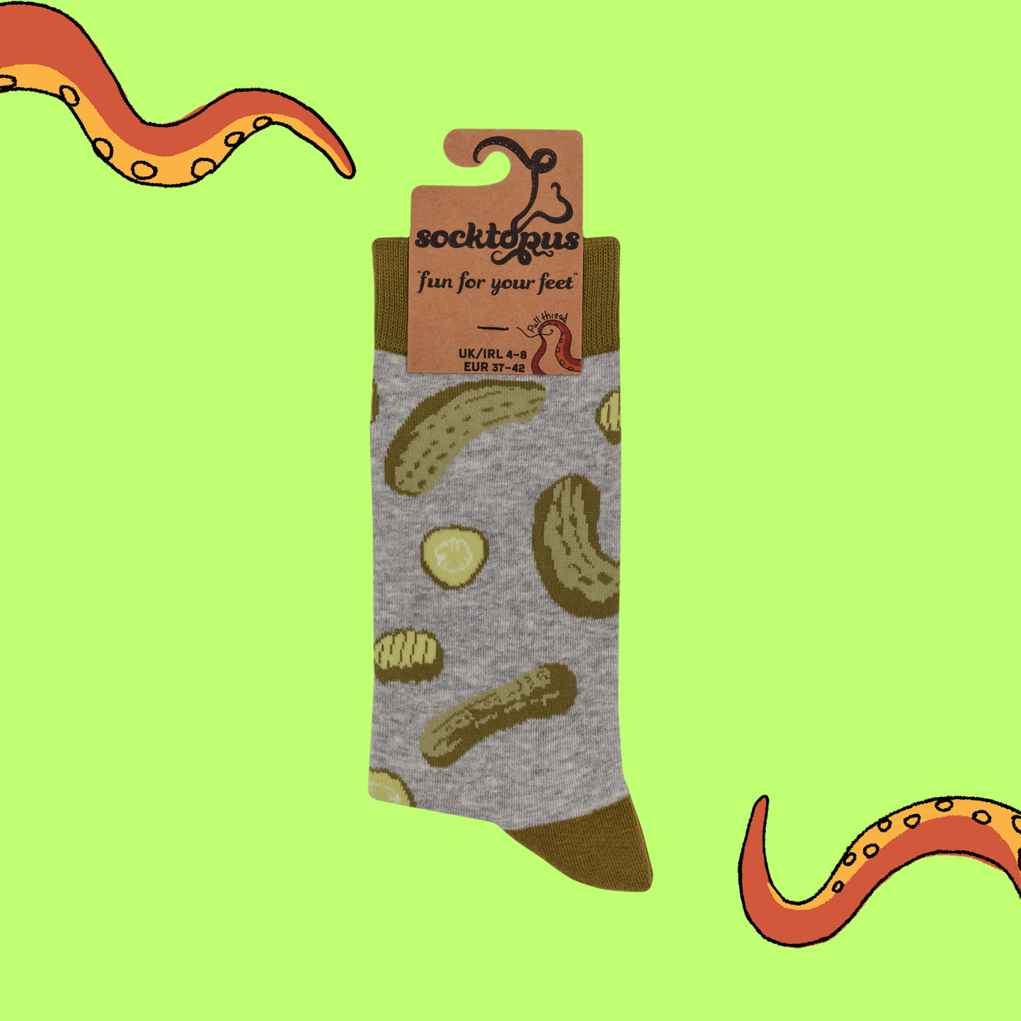 Socktopus | Pickles | Grey Marl | S UK 4-8