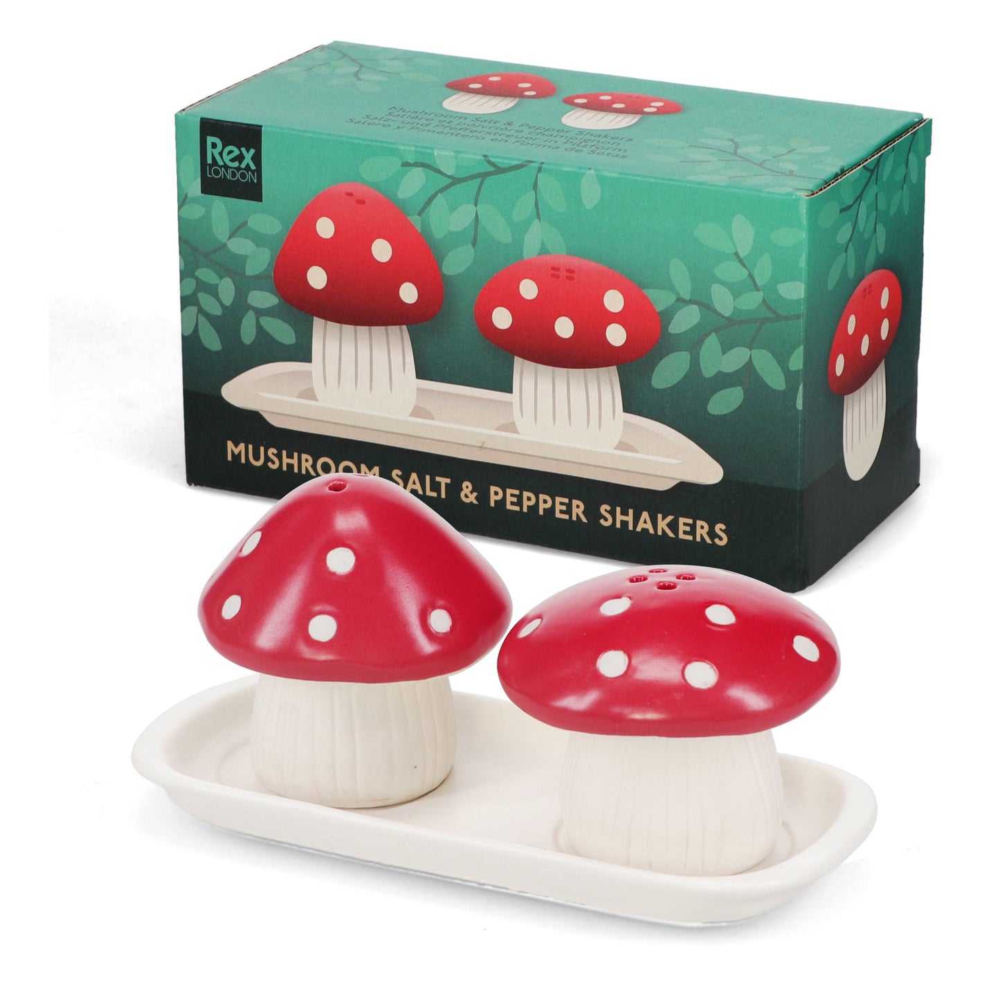Rex | Ceramic salt and pepper shakers | Mushroom