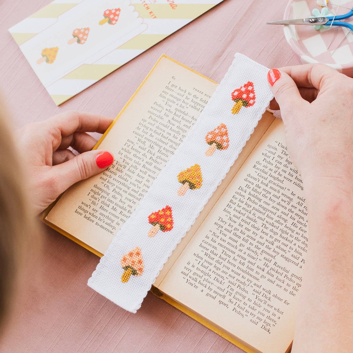 Cotton Clara | Toadstool | Cross Stitch Bookmark Kit