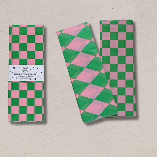 Petra Boase | Luxury Patterned Tissue Paper Gift Wrap | Green/Pink