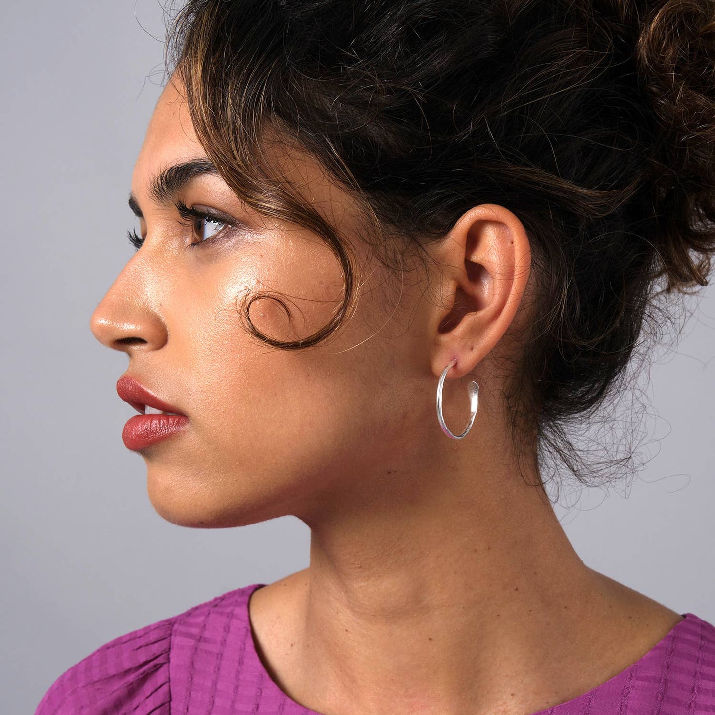 Just Trade | Plated Essentials Medium Hoops Silver