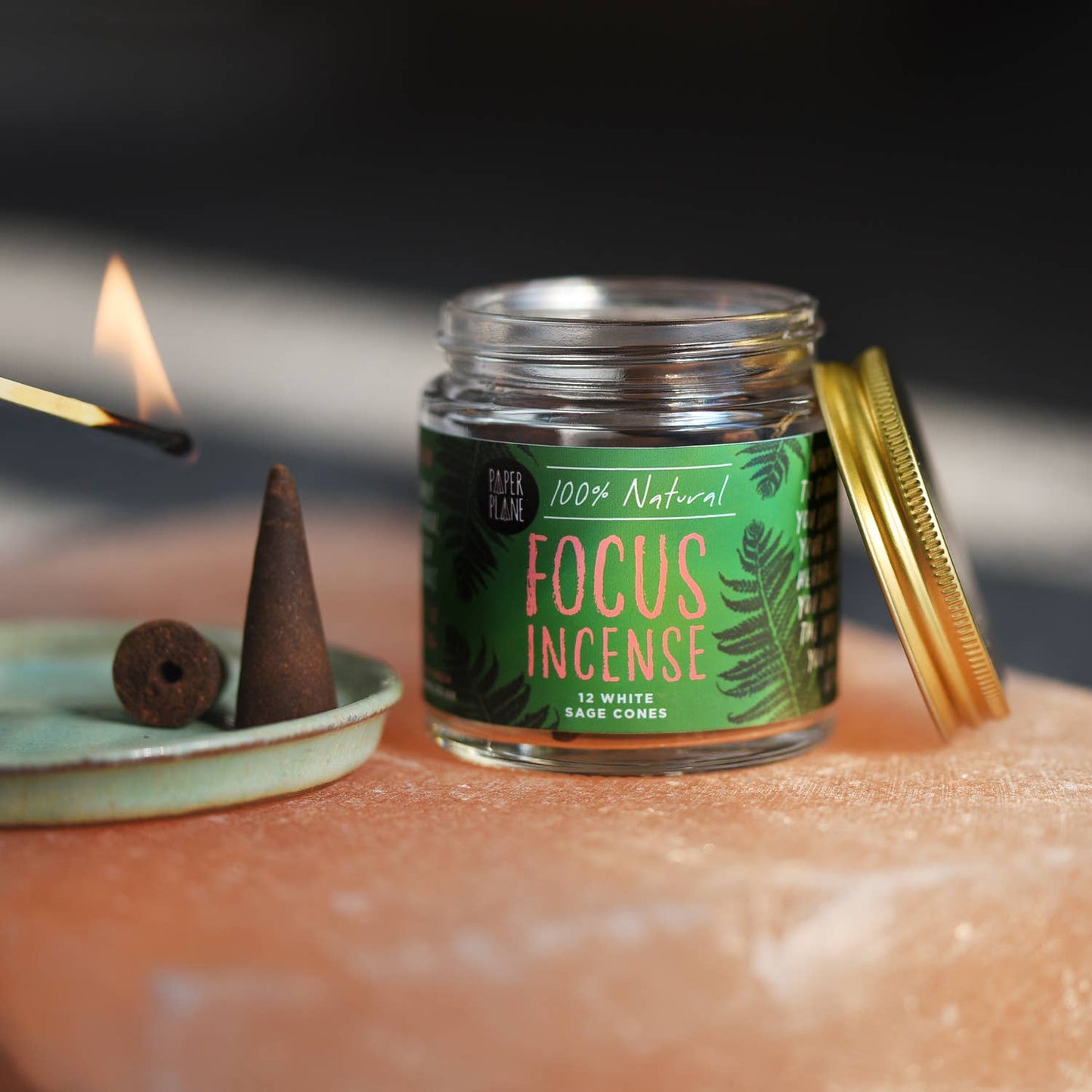 Paper Plane | Focus Jar of Incense Cones