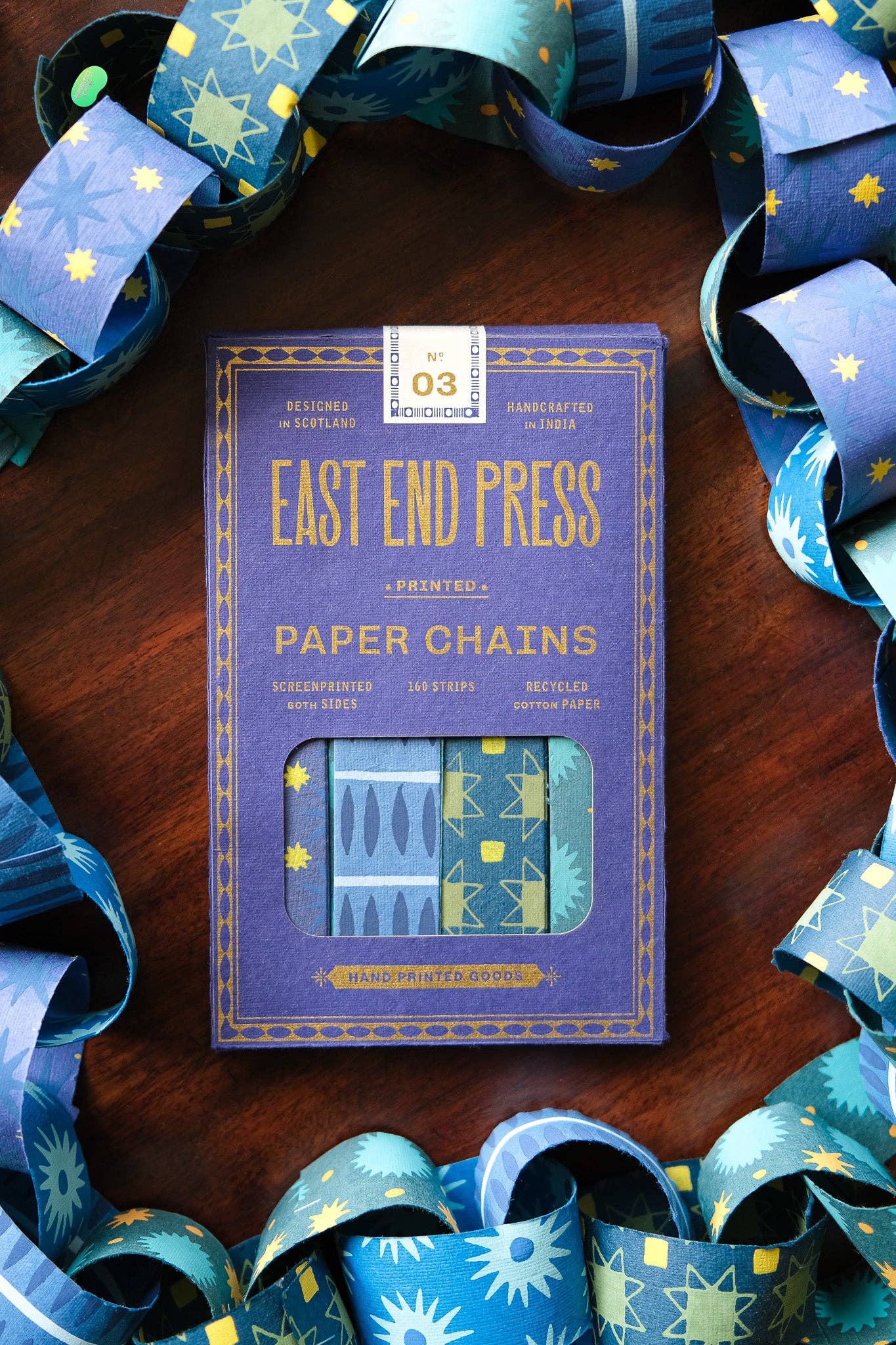 East End Press | Paper Chain Kit | Blue & Yellow