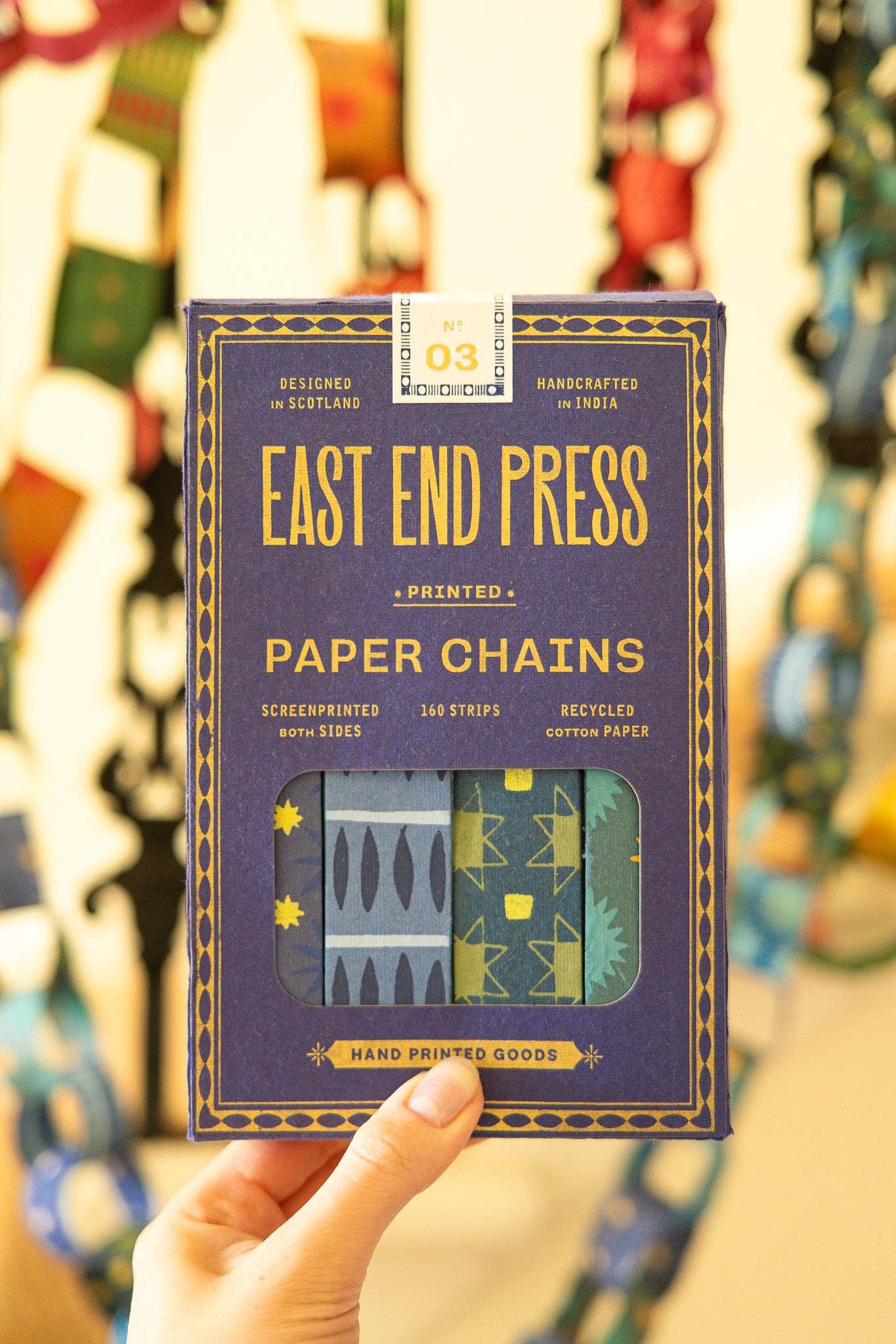 East End Press | Paper Chain Kit | Blue & Yellow