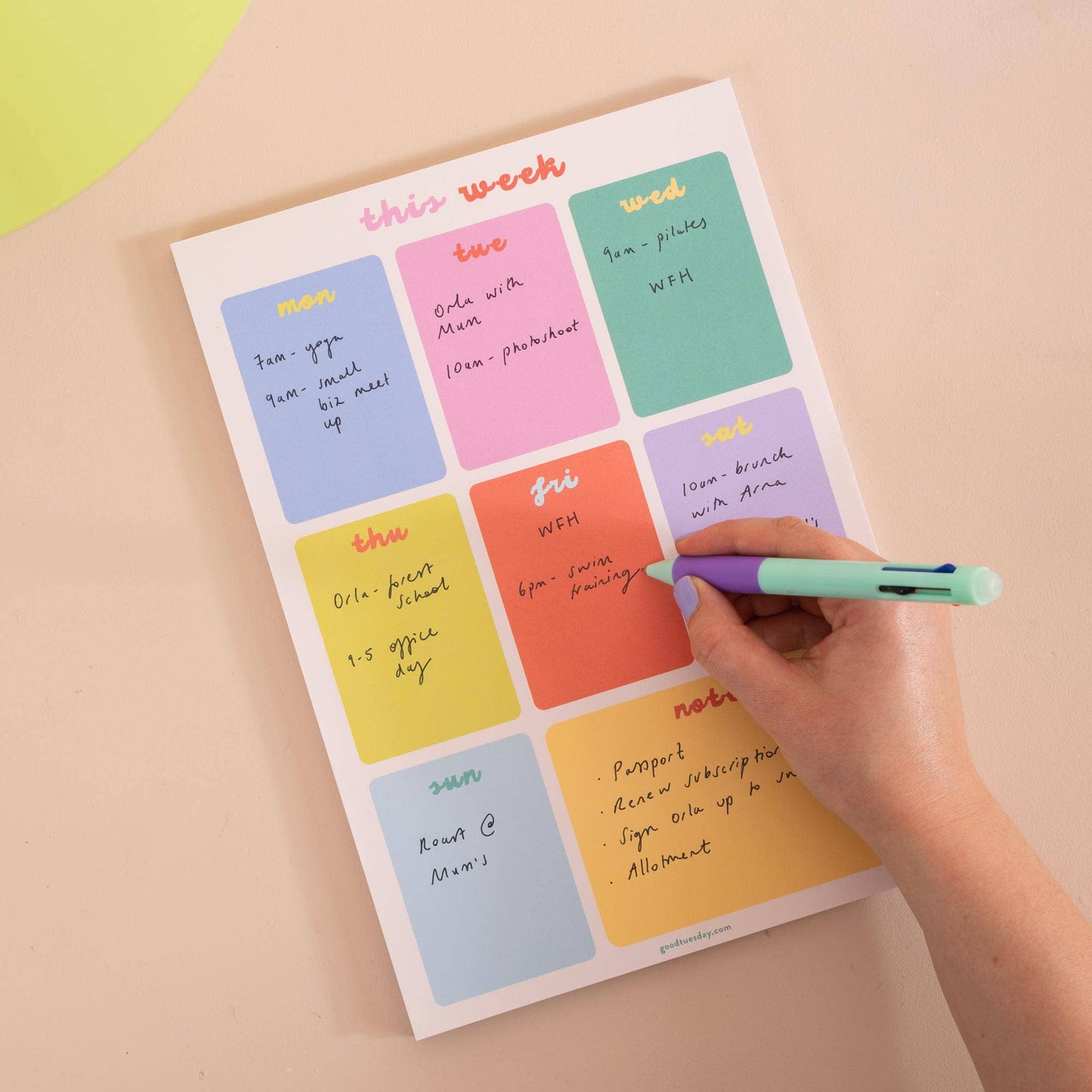Good Tuesday | A4 Weekly Planner Pad | Bright Side