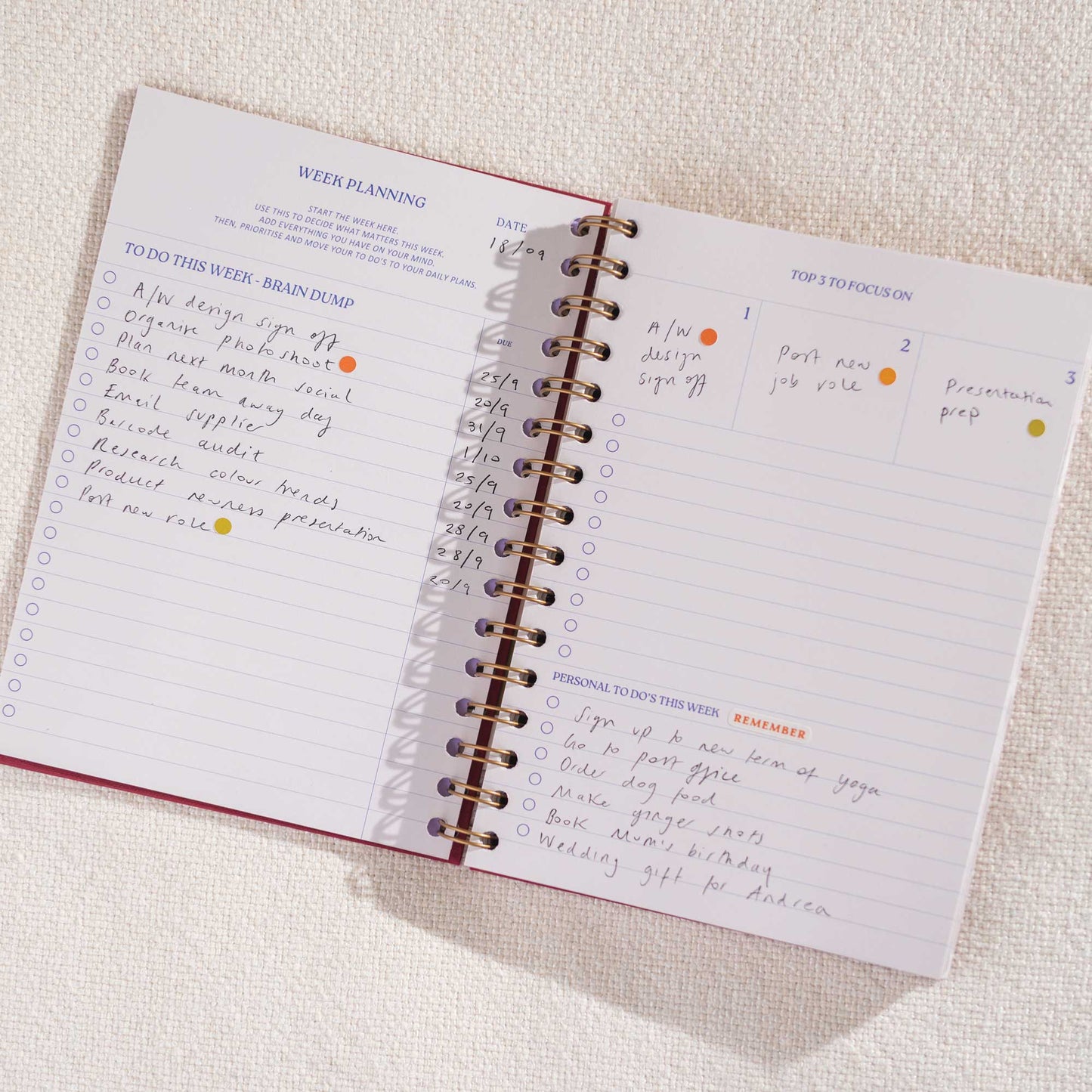 Good Tuesday | Daily Productivity Planner | Undated | Hardback | Purple