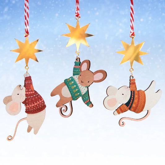 Dapple & Dot | Christmas Mouse Decoration | Orange Jumper