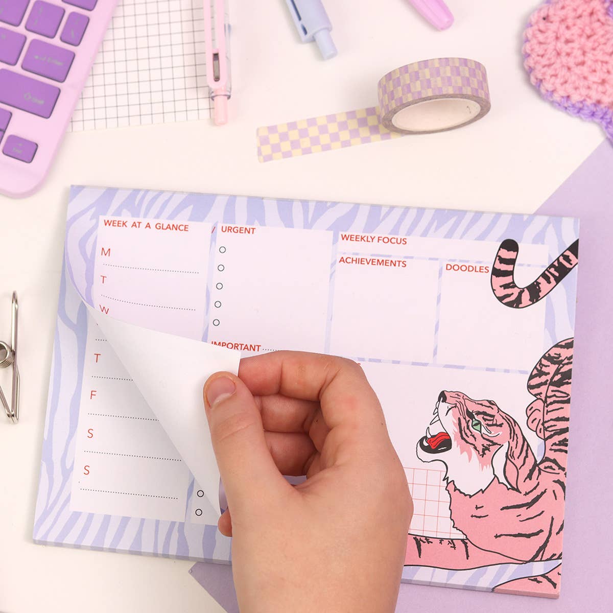 Fawn & Thistle | Weekly Desk Pad Planner | Tiger