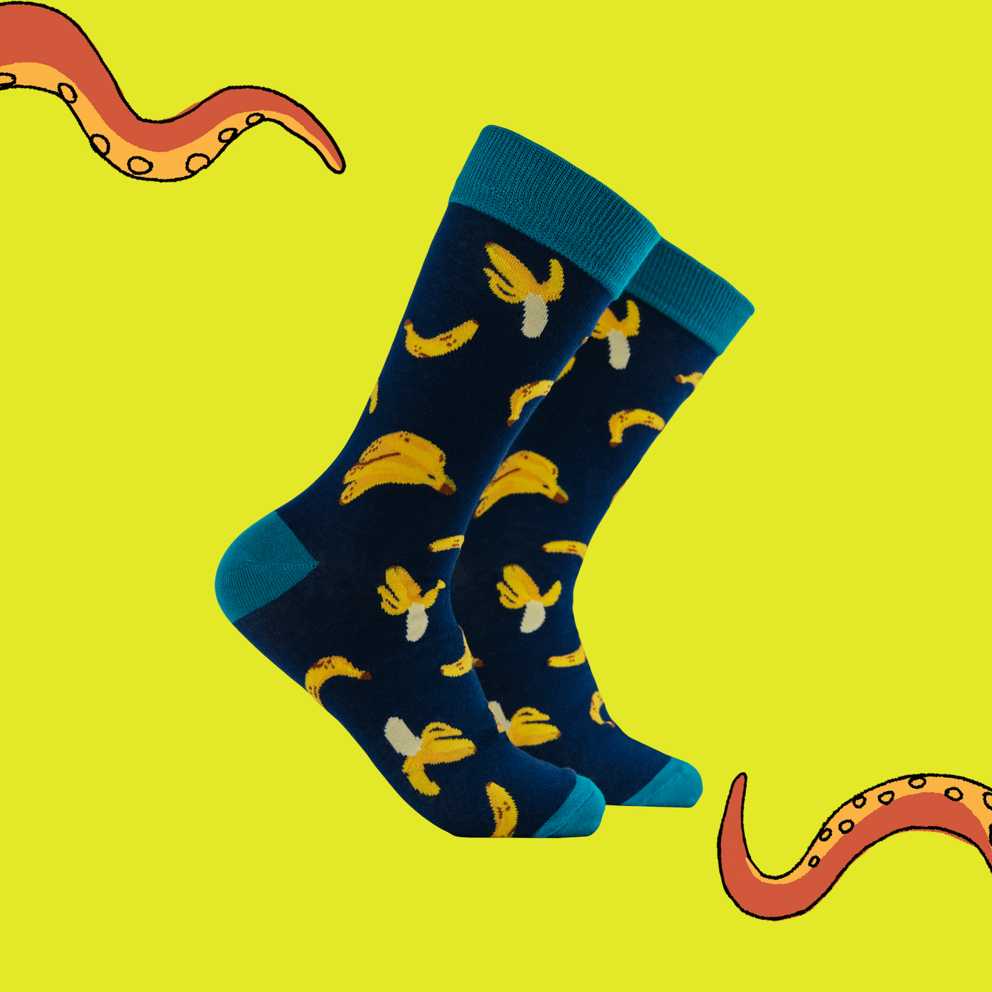 Socktopus | Bananas Bamboo Socks | Navy / L UK 9-12
