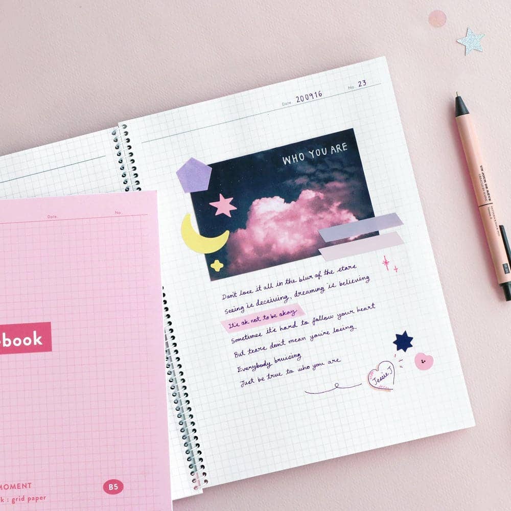 Iconic | Basic Notebook (Grid) | Baby Pink