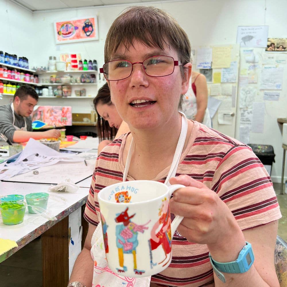 Arthouse Unlimited | Fine Bone China Mug | Hugging Animals