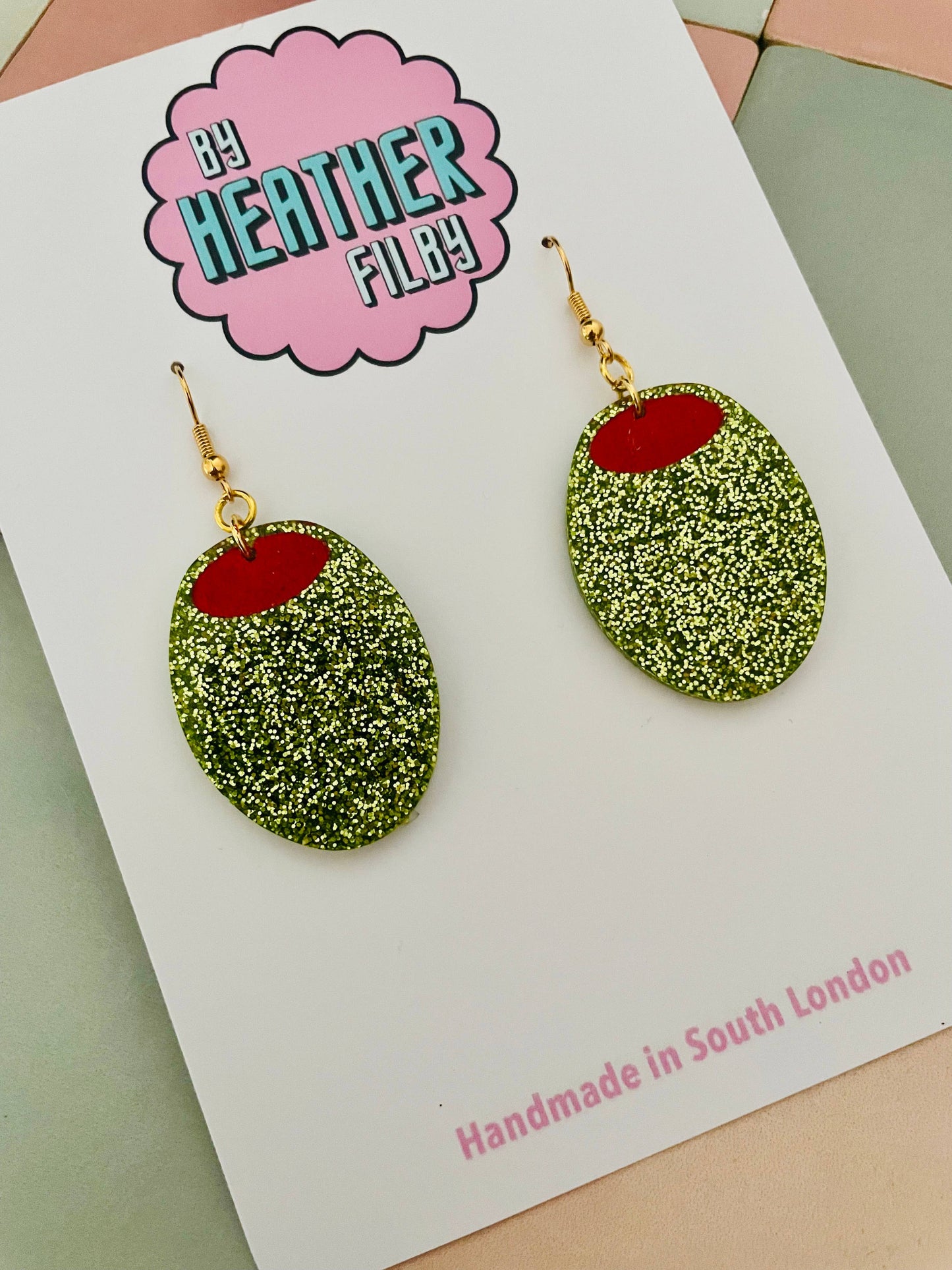 By Heather Filby | Glitzy Glitter Earrings | Olive